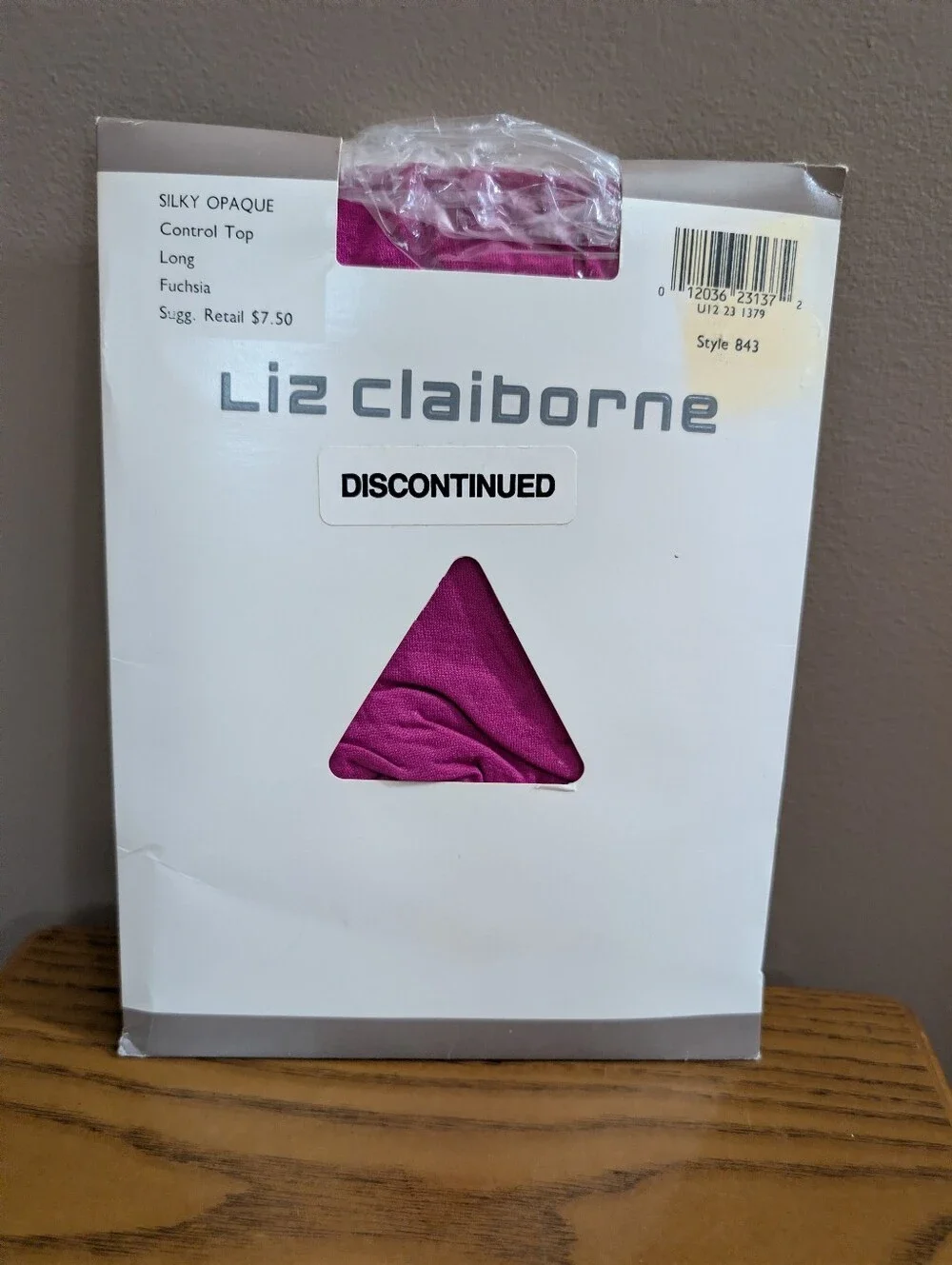 Vintage- New Liz Claiborne Silky Opaque Tights Fushia Control Top Long